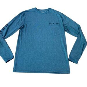 Salt Life Long Sleeve T-Shirt Men’s Size Small Long Sleeve Beach Casual Blue